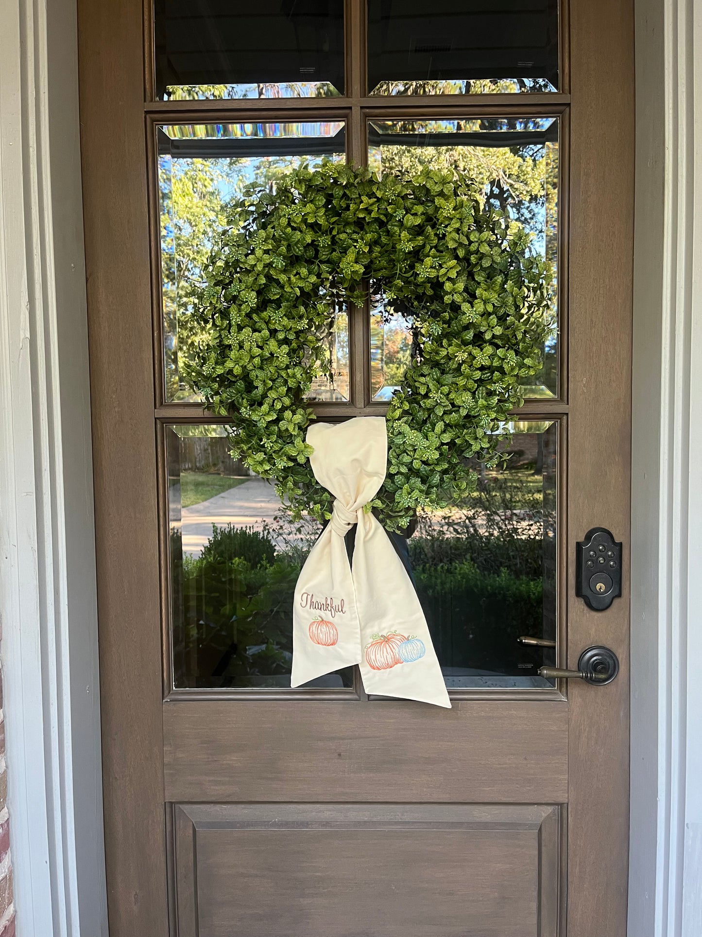 Fall wreath sash