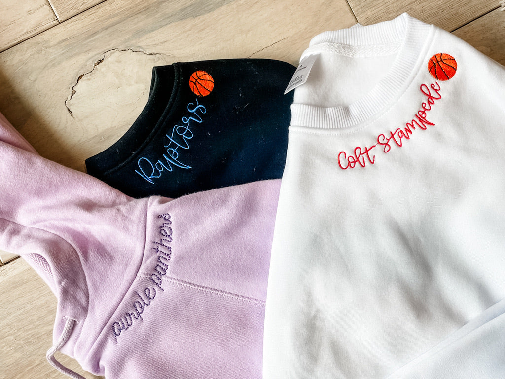 Neckline Embroidered Sweatshirt