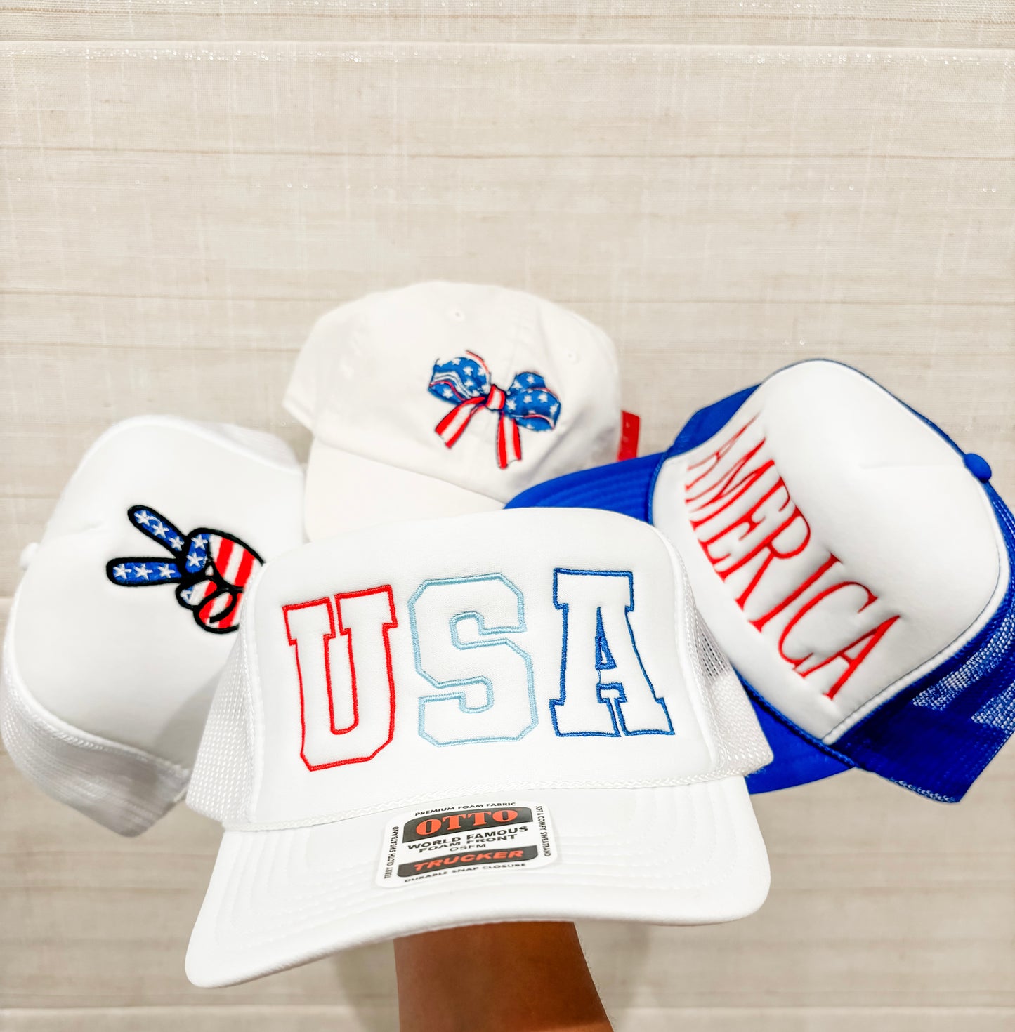 USA Peace Sign Trucker Hat