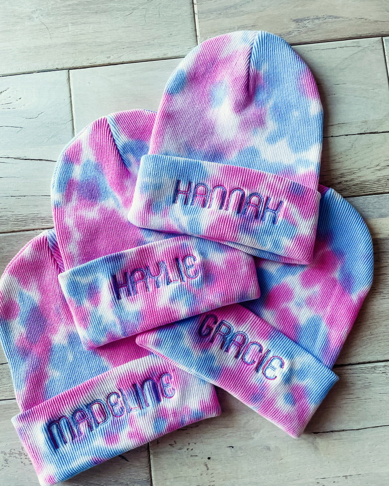 Tie-dye beanies